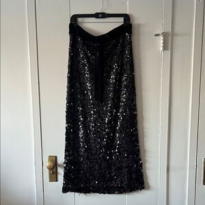 Osklen Black Sequin Pencil Skirt